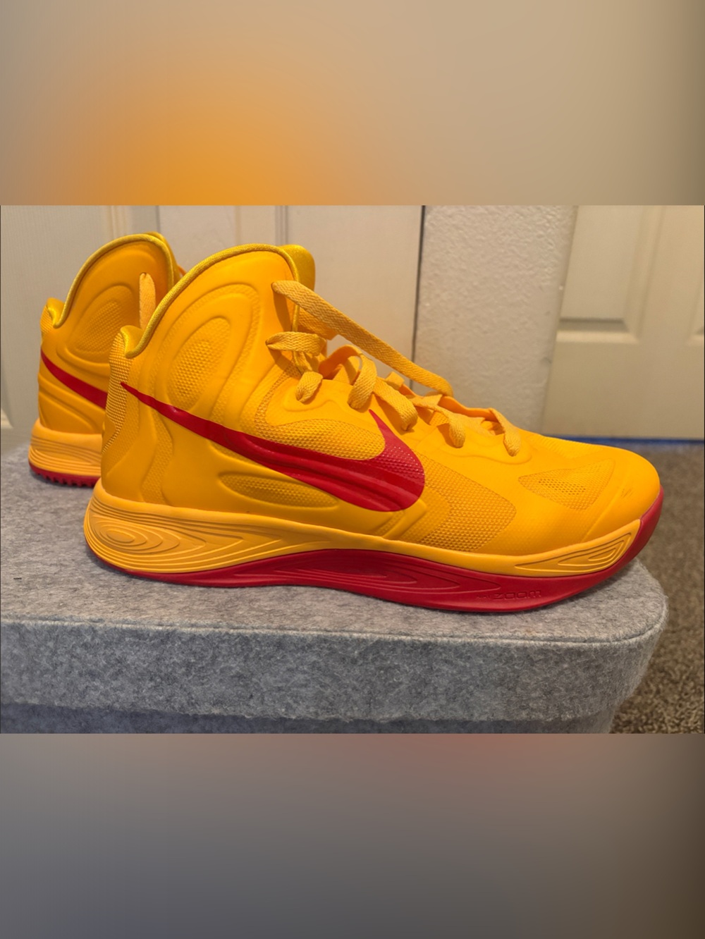 Nike Mens Yellow with Red Swoosh